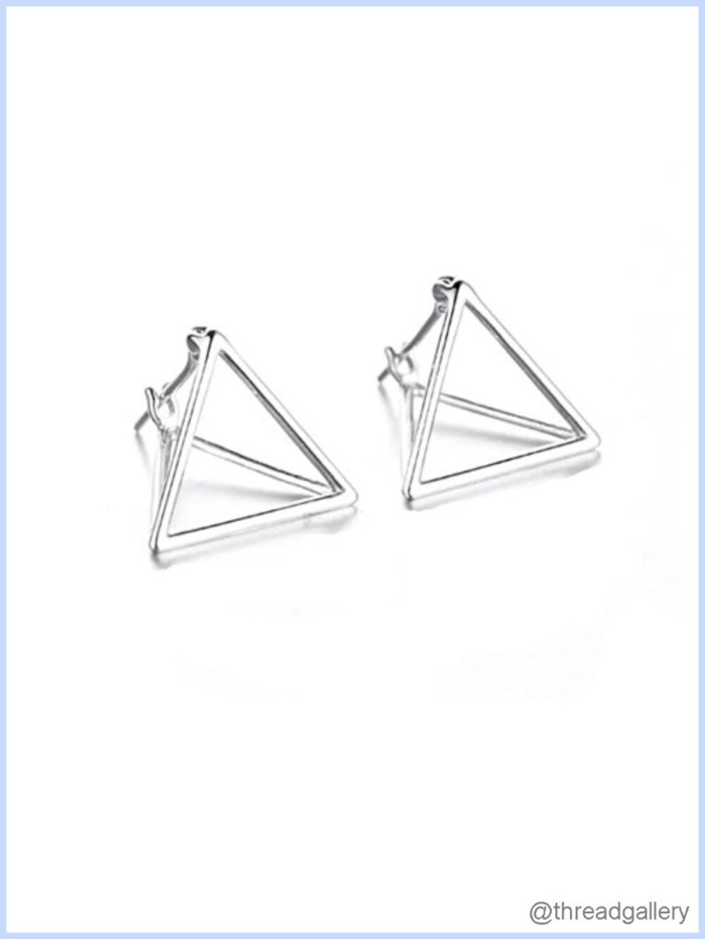 Sterling Silver Geometric Triangle Stud Earrings Simple Minimalist